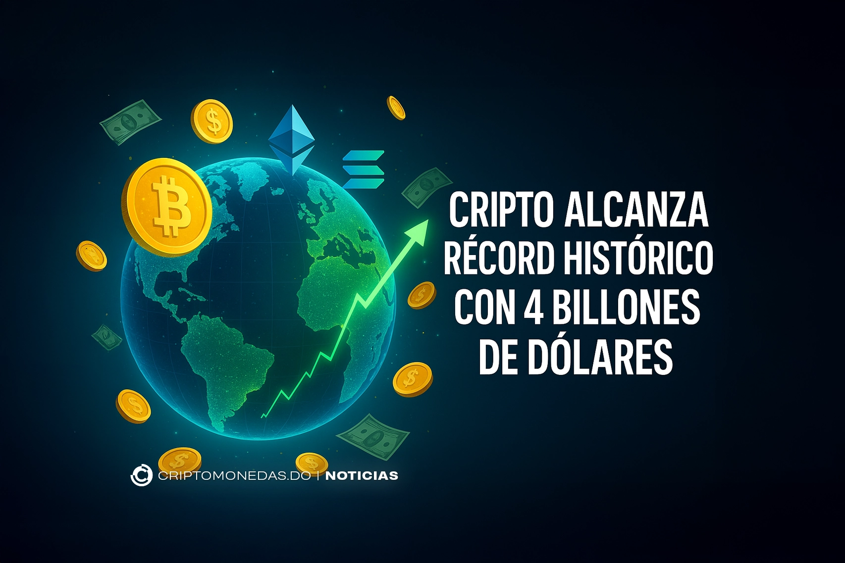 Cripto alcanza récord histórico con 4 billones de dólares